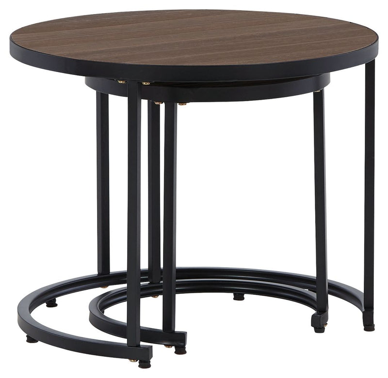 Ayla - Brown / Black - Nesting End Tables (Set of 2).