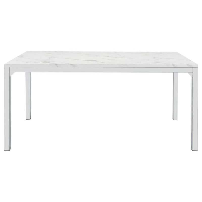 Athena - Rectangle Dining Table With Marble Top - Chrome - Grand Furniture GA