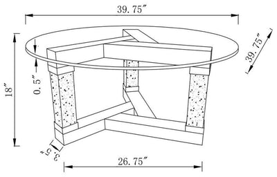 Octave - Square Post Legs Round Coffee Table - Mirror