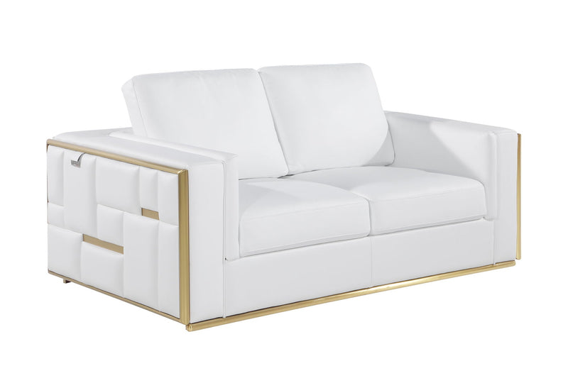 1130 - Top Grain Italian Leather Loveseat.