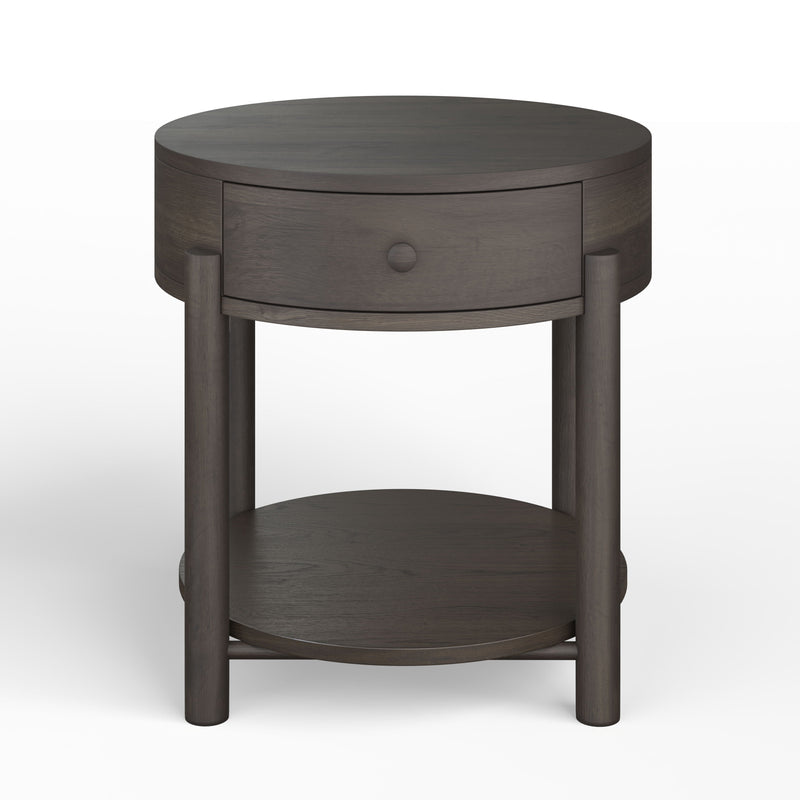 Hadleigh Black - Round End Table - Coffee Bean