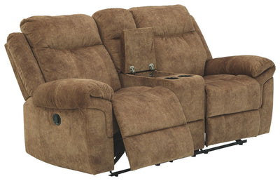 Huddle-up - Nutmeg - Glider Rec Loveseat W/Console.