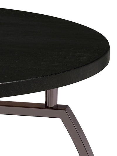 Dacre - Round Coffee Table - Dark Grey and Black Nickel.