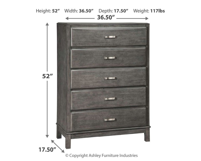 Caitbrook - Gray - Five Drawer Chest - Grand Furniture GA