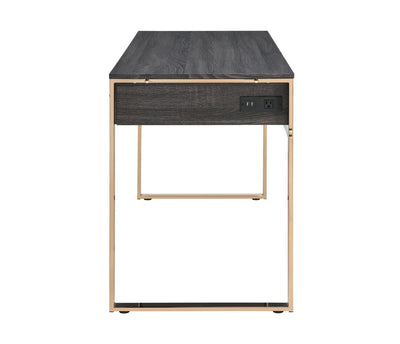 Perle - Vanity Desk - Champagne Gold & Black Finish