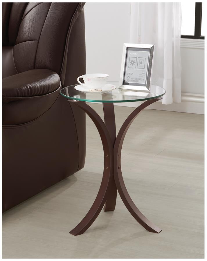 Edgar - Round Accent Table - Cappuccino.