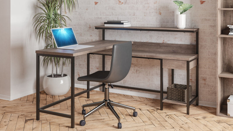 Arlenbry - Gray - L-desk With Storage.