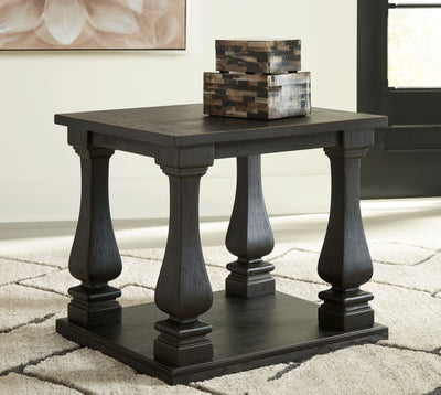 Wellturn - Black - Rectangular End Table.