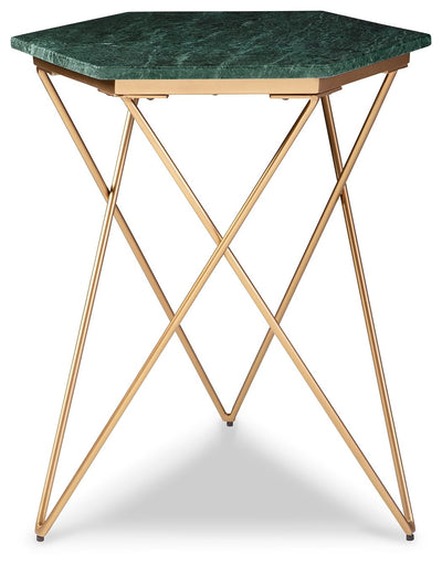 Engelton - Green / Gold - Accent Table.