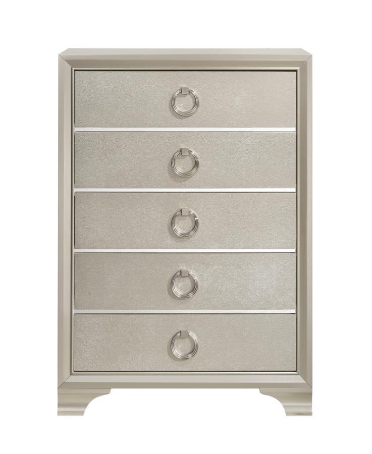 Salford - 5-Drawer Chest - Metallic Sterling.