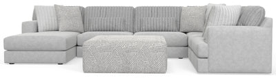 Logan - 3 Piece Sectional With Comfort Coil Seating And Included Cocktail Ottoman And 9 Accent Pillows (Left Side Facing Chaise) - Moonstruck