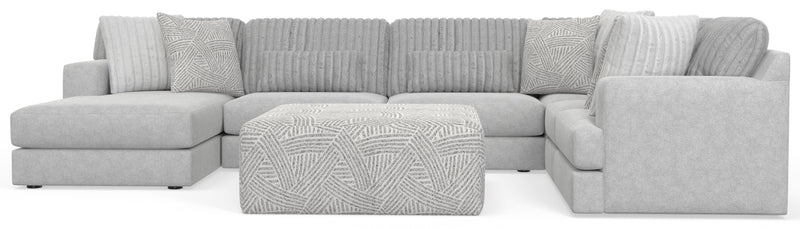 Logan - 3 Piece Sectional With Comfort Coil Seating And Included Cocktail Ottoman And 9 Accent Pillows (Left Side Facing Chaise) - Moonstruck