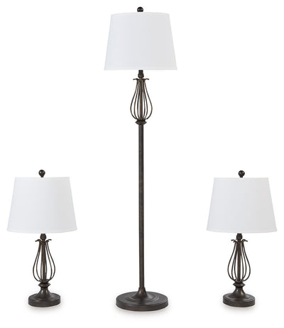 Brycestone - Bronze Finish - Metal Lamps (Set of 3).