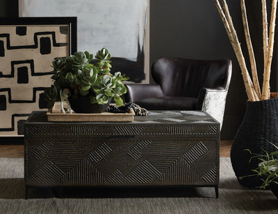 Commerce And Market - Carved Chest Cocktail Table.