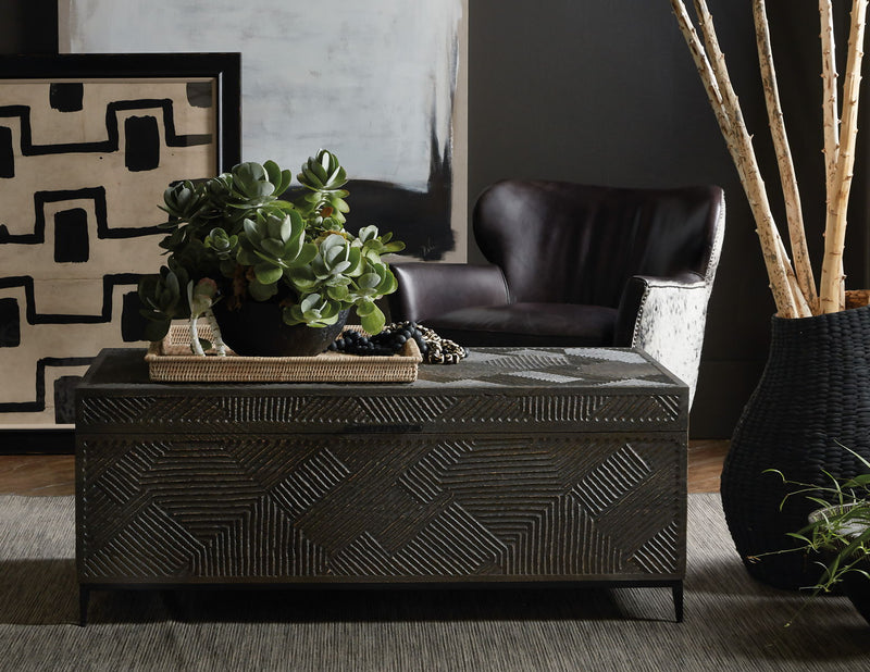Commerce And Market - Carved Chest Cocktail Table.