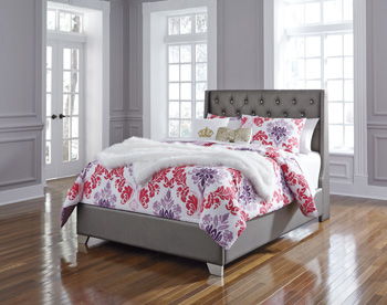 Coralayne - Gray - Full Uph Panel Headboard.