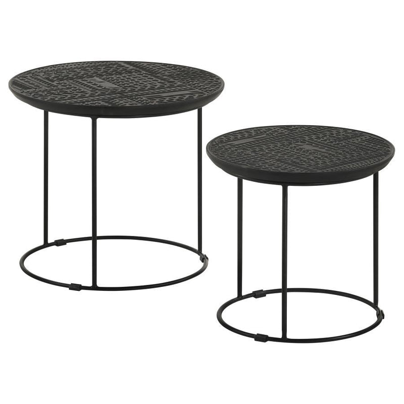 Loannis - 2 Piece Round Nesting Table - Matte Black