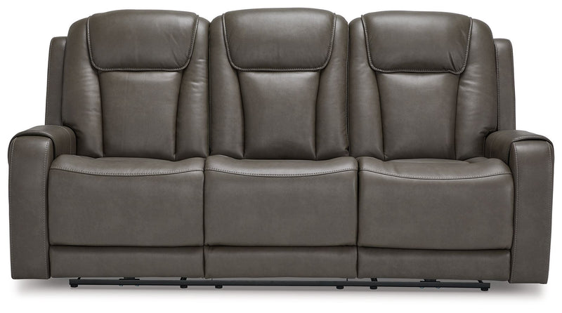 Card Player - Smoke - Pwr Rec Sofa With Adj Headrest.