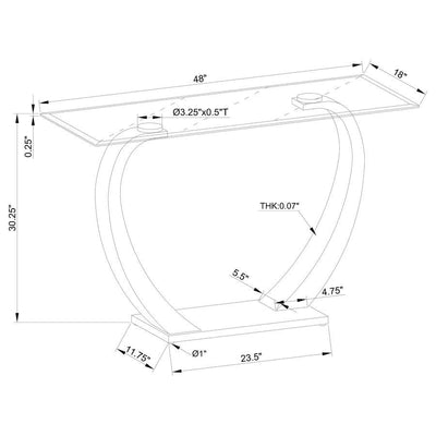 Pruitt - Rectangular Sofa Table - Satin.