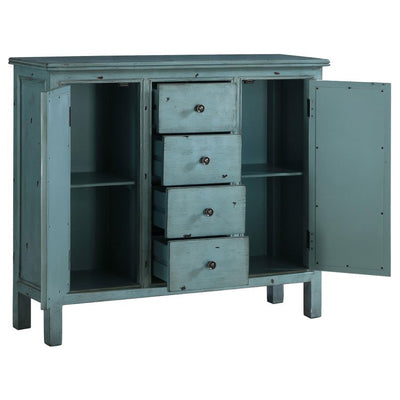 Rue - 4-Drawer Accent Cabinet - Antique Blue.