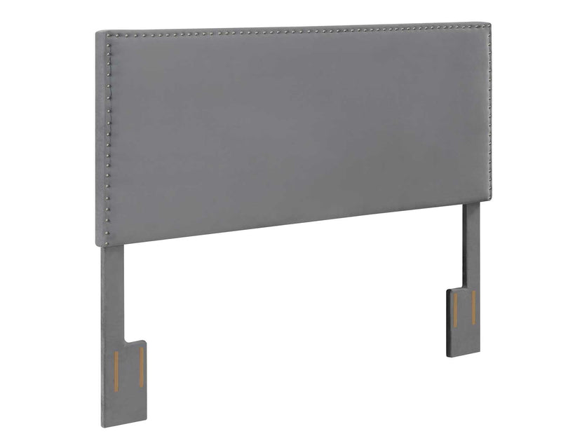 Bergen Queen Headboard, Silver Velvet 64.25Wx3.15Dx50.75H