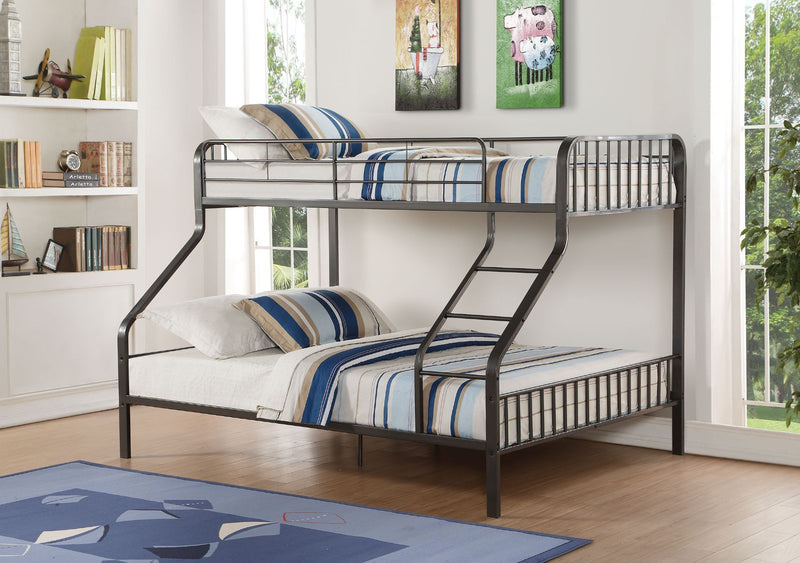 Caius - Twin Long Over Queen Bunk Bed - Gunmetal - Grand Furniture GA