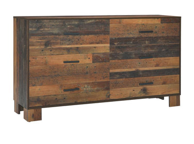 Sidney - 6-Drawer Dresser - Rustic Pine.