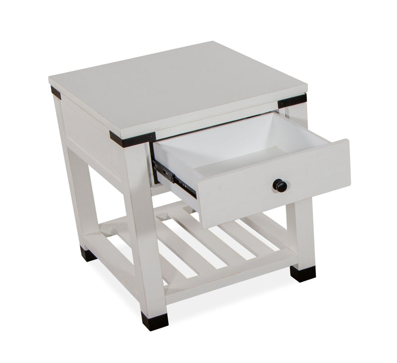 Harper Springs - Shelf End Table - Silo White.