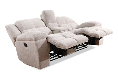 Buster - Reclining Console Loveseat - Opal Taupe