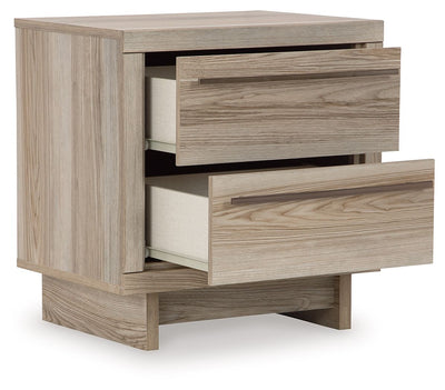 Hasbrick - Tan - Two Drawer Night Stand.