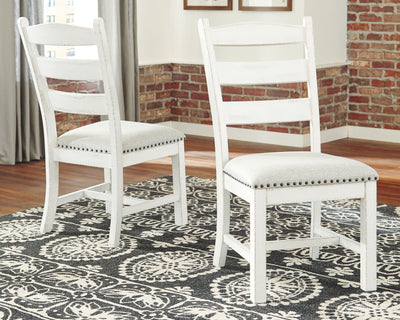 Valebeck - Beige / White - Dining Uph Side Chair (Set of 2).