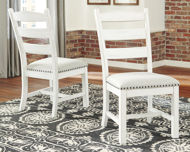 Valebeck - Beige / White - Dining Uph Side Chair (Set of 2).