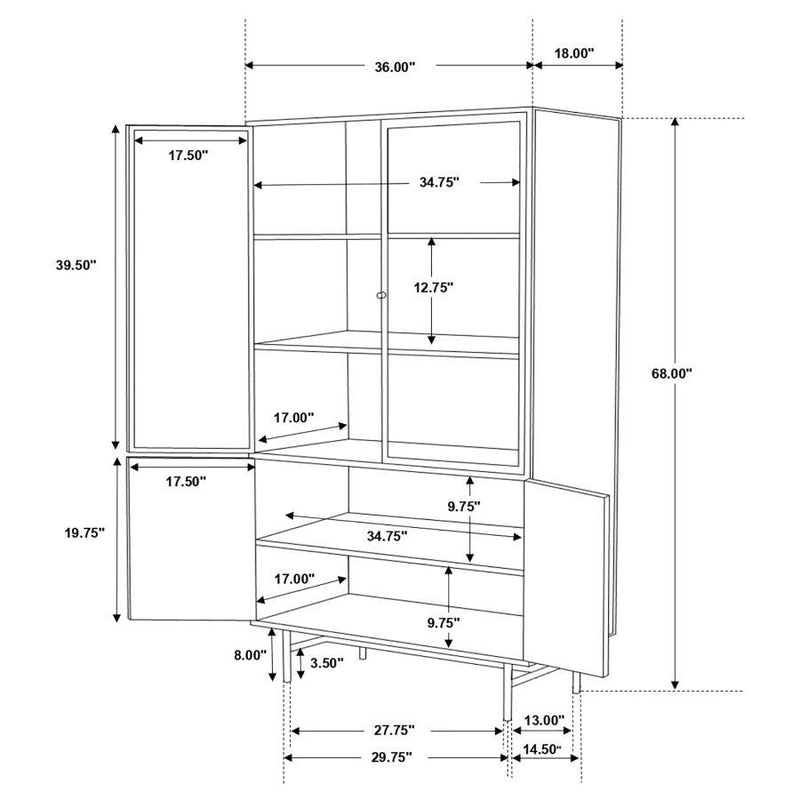Santiago - Rectangular 4-Door Cabinet - Matte Black.
