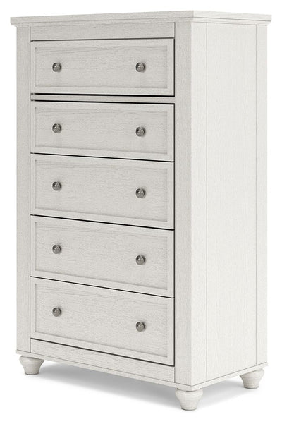 Grantoni - White - Five Drawer Chest.