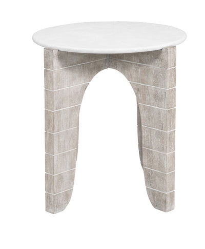 Bali - Round End Table - White