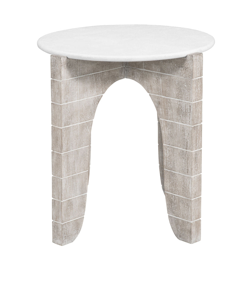 Bali - Round End Table - White