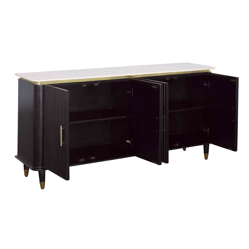 Carlyle - Four Door Credenza - Black & Gold.