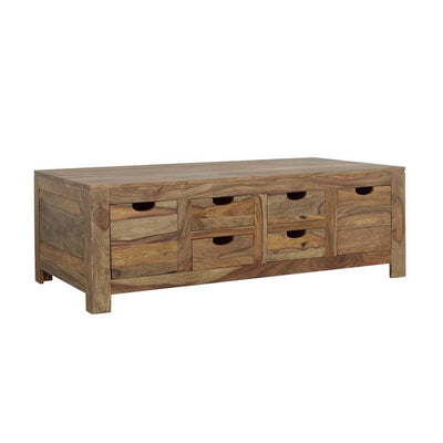 Esther - 6-Drawer Storage Coffee Table - Natural Sheesham.