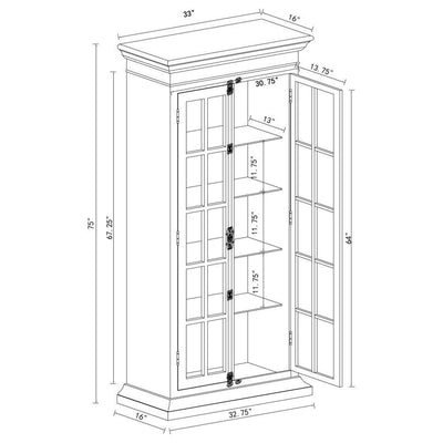 Toni - 2-Door Tall Cabinet - Antique White - Accent Cabinets - Grand Furniture GA