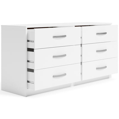 Flannia - White - Six Drawer Dresser - 29'' Height.