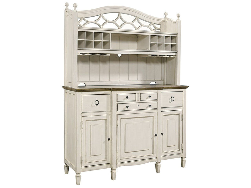 Summer Hill Serving Buffet with Bar Hutch - Beige.