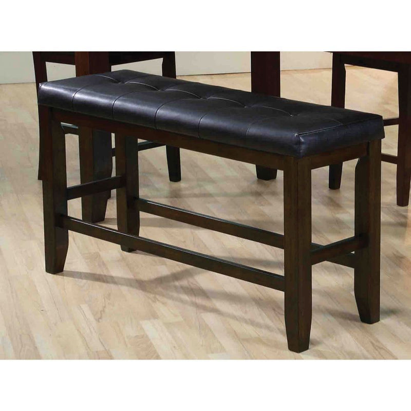 Urbana - Counter Height Bench - Black PU & Espresso - Grand Furniture GA