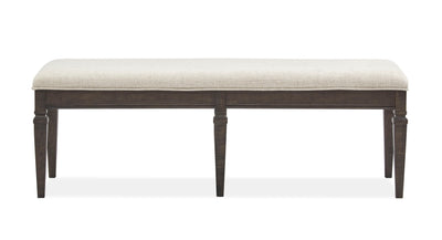 Calistoga - Bench With Upholstered Seat - Weathered Charcoal.