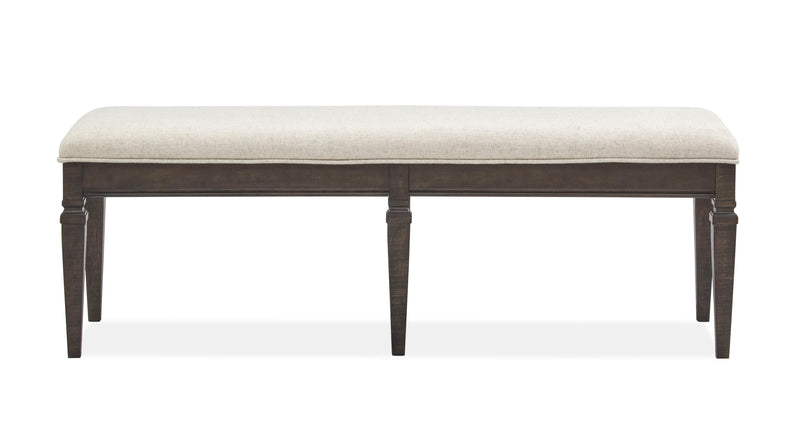 Calistoga - Bench With Upholstered Seat - Weathered Charcoal.