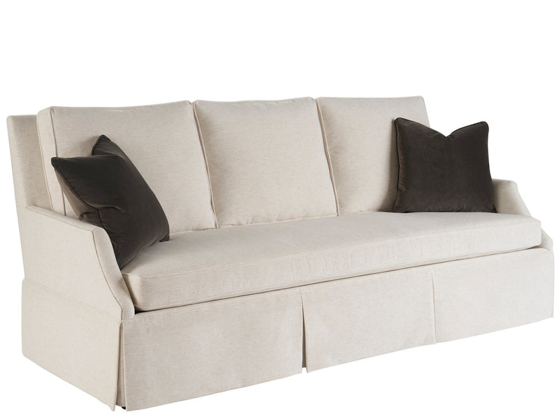 Jacqueline - Skirted Sofa - Pearl Silver