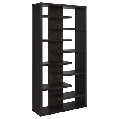 Altmark - Bookcase With Staggered Floating Shelves - Cappuccino.