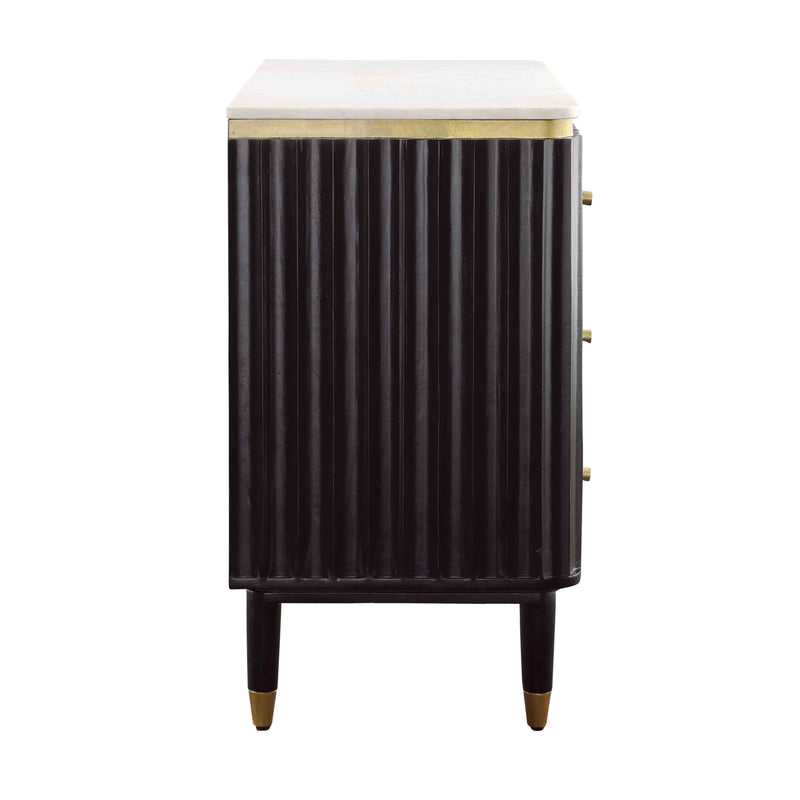 Carlyle - Three Drawer Chest - Black & Gold.
