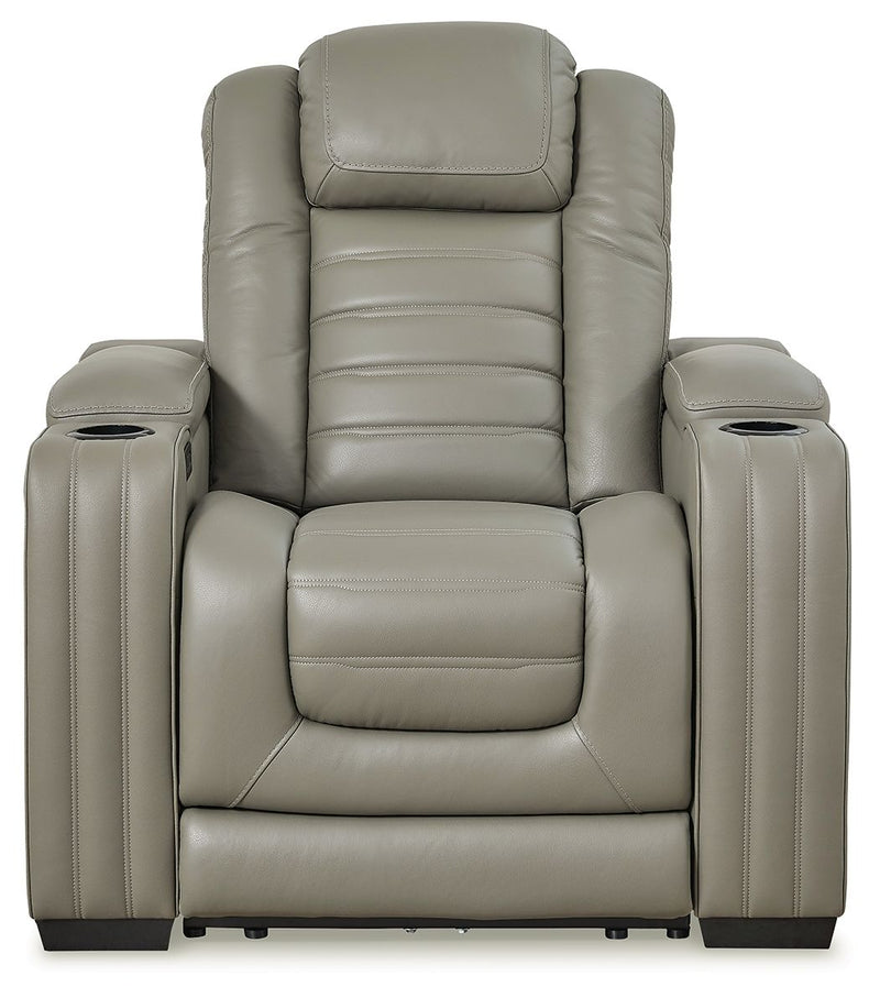 Backtrack - Gray - Pwr Recliner/Adj Headrest.