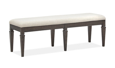 Calistoga - Bench With Upholstered Seat - Weathered Charcoal.