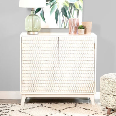 Gambon - Rectangular 2-Door Accent Cabinet - White.